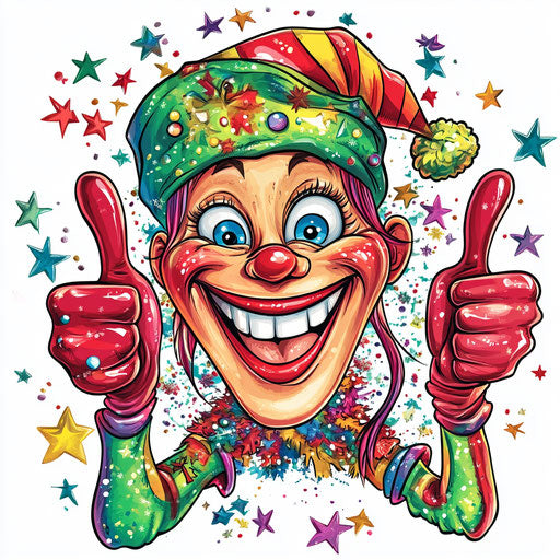 Humorous caricature of a Christmas Eve illustration