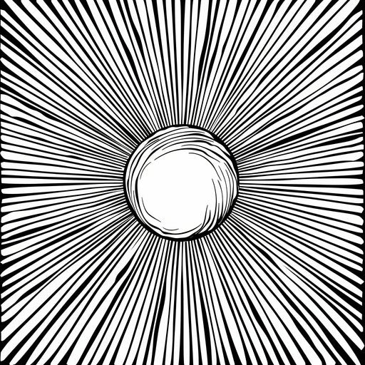 Simple sun with bold, easy-to-color rays