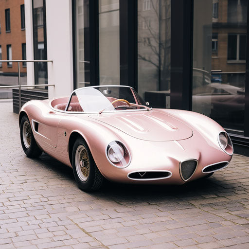 Classic 2-seater car light pink metallic