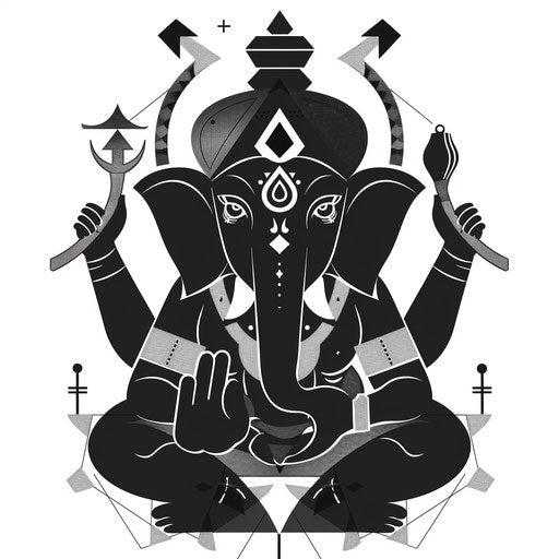 Minimalist Ganpati clipart with a modern twist