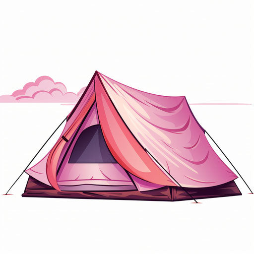 Minimalist tent illustration on white background