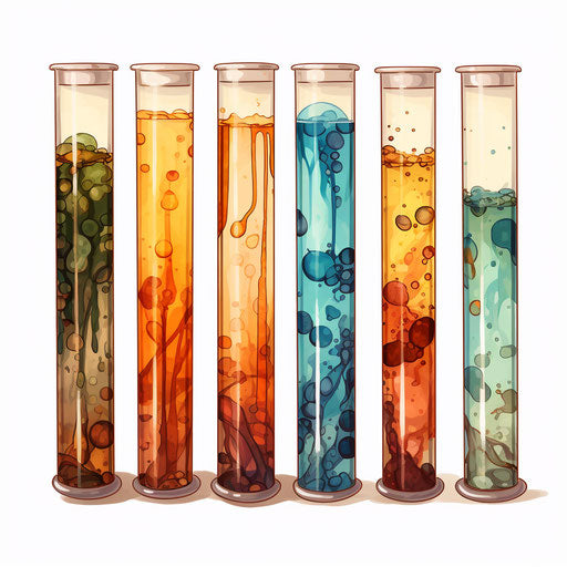 Oil painting style clipart of test tube on white background