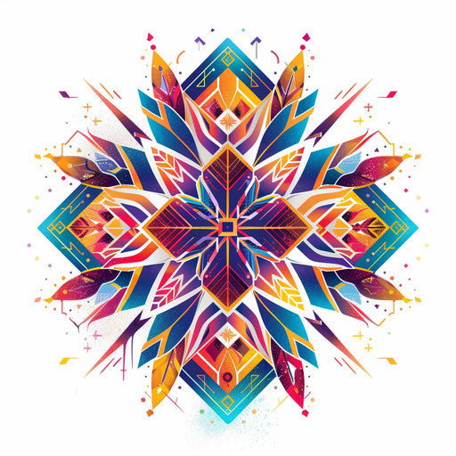 Flat tattoo sketch of a beautiful snowflake