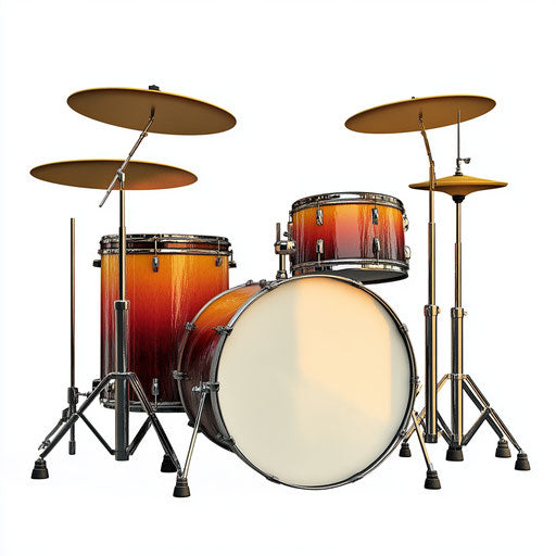 3D Drum Set on flat white background