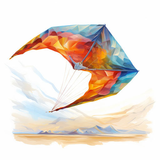 Kite in Oil painting style, on white background