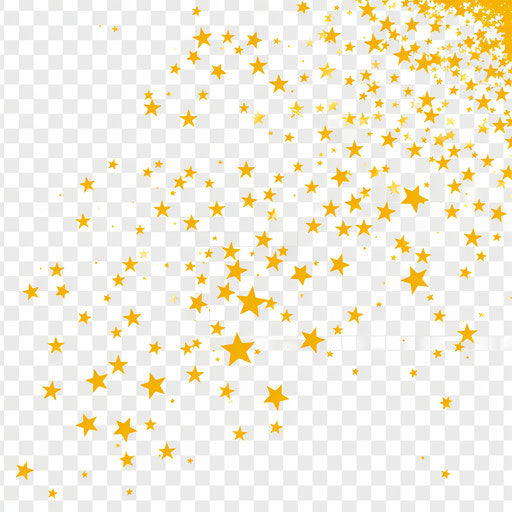Yellow stars on transparent background, star png