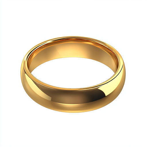 3D wedding ring on white background, isolated clipart