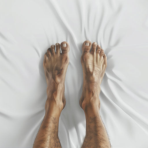 Photorealistic feet clipart on flat white background