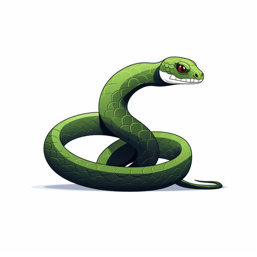 Minimalist-style snake illustration on white background