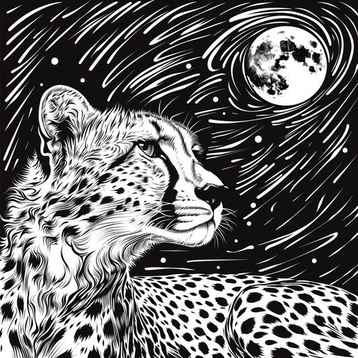 Starry night of a cheetah