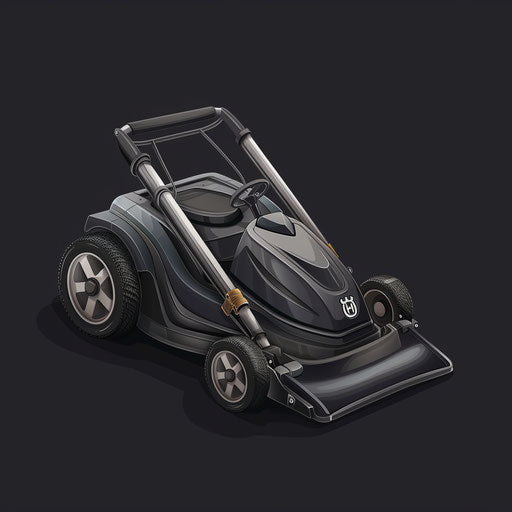 lawn mower clip art rendered in a realistic style