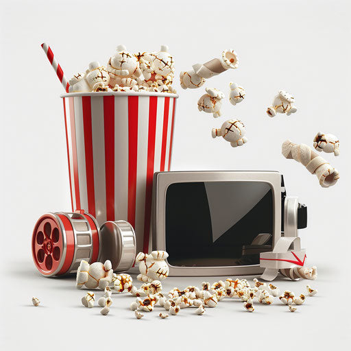 Movie night clipart in a photo realistic style
