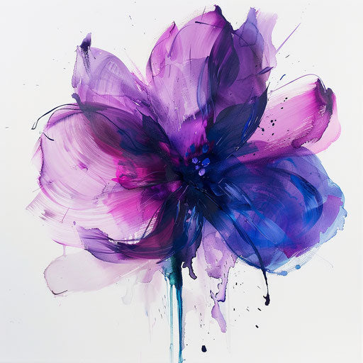 Impressionistic painting of a violet flower tattoo