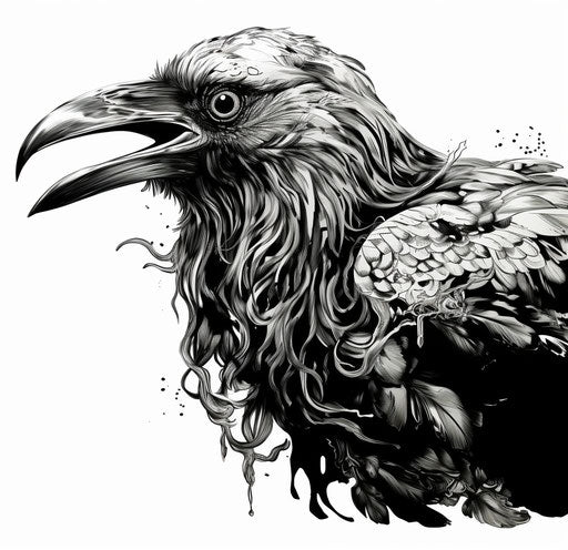A raven with an upside down horn, HD PNG download