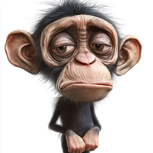 Humorous caricature of a zoo caricature with human characteristics