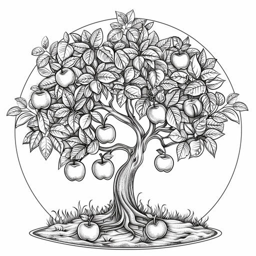 Fruit tree with a few hanging apples