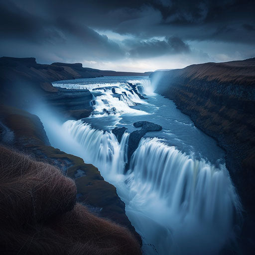 Gullfoss Falls, Iceland, in moody conditions