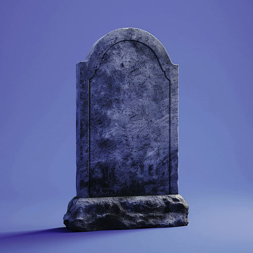Vibrant gravestone clipart on flat royal blue background