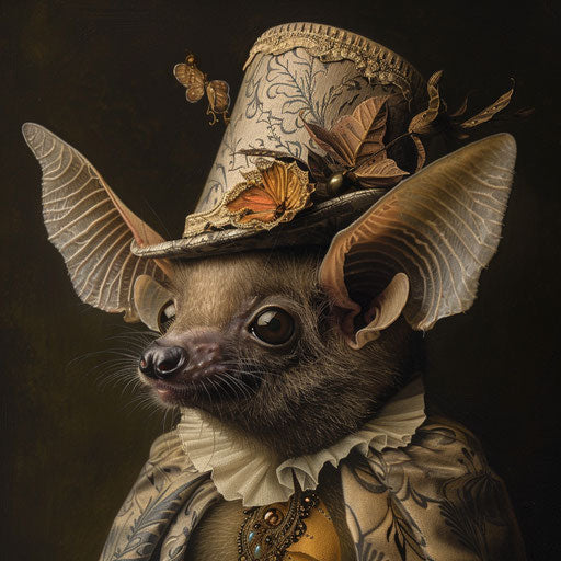 Stylish bat at a nocturnal costume ball