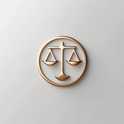 Sleek modern lawyer logo on white background