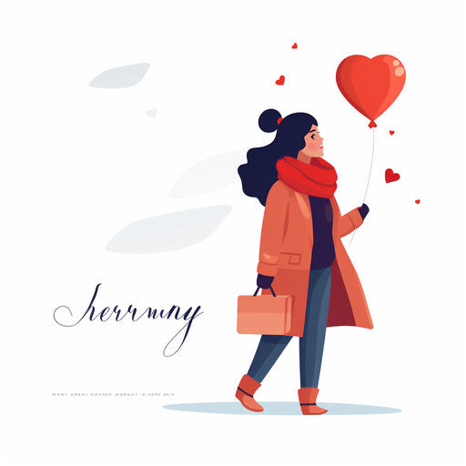 January clipart in Minimalist style, on white background