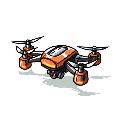 Drone clipart in the style of Minimalist, on a white background