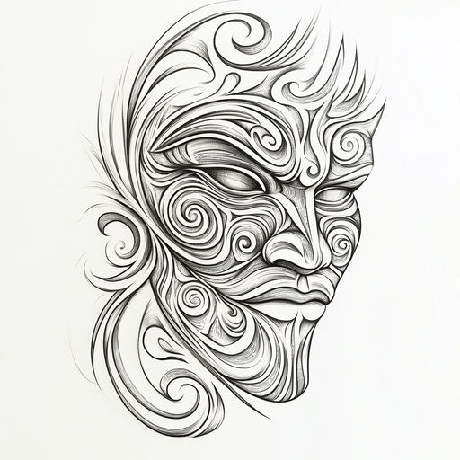 Maori Face Tattoo Body Art Tattoo Stencil Kit