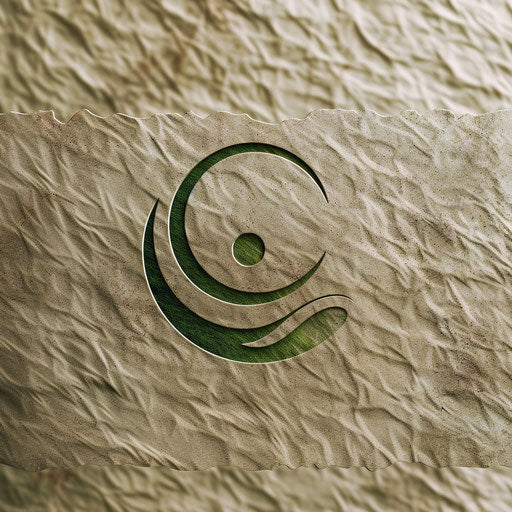 Fresh nature-inspired logo with green accents on a natural texture background