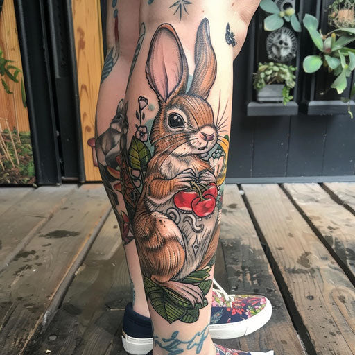 Leg tattoos for women Steve Sack style funny animals