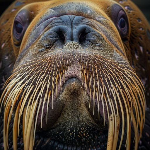 Close-up of walrus whiskers