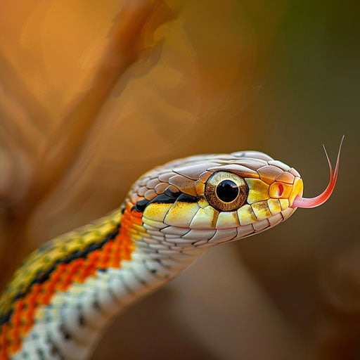 Snake flicking its tongue in the air