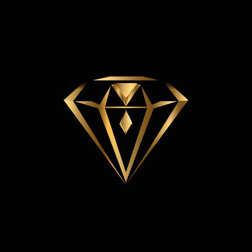 Luxury store logo with diamond motif on black background