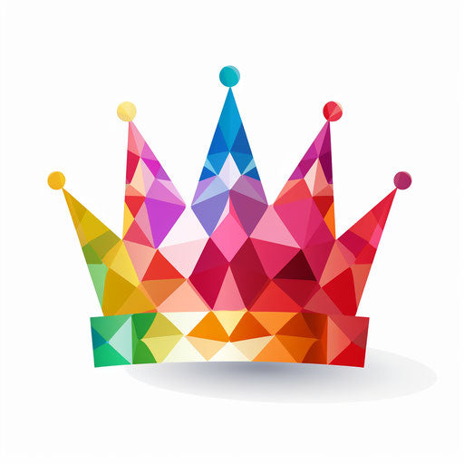 Birthday crown in Minimalist style on white background