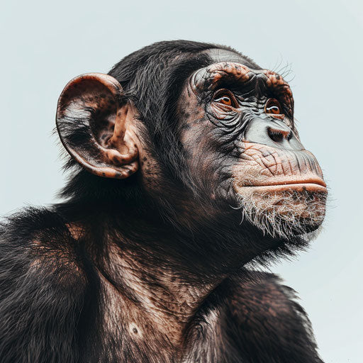 Realistic monkey illustration on flat white background