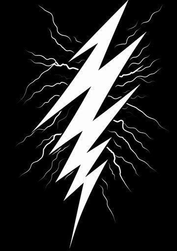 Lightning Bolt Design on Black and White Background