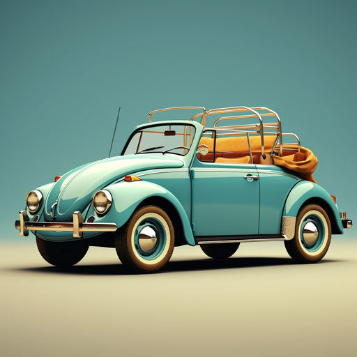 Classic convertible Volkswagen Beetle car