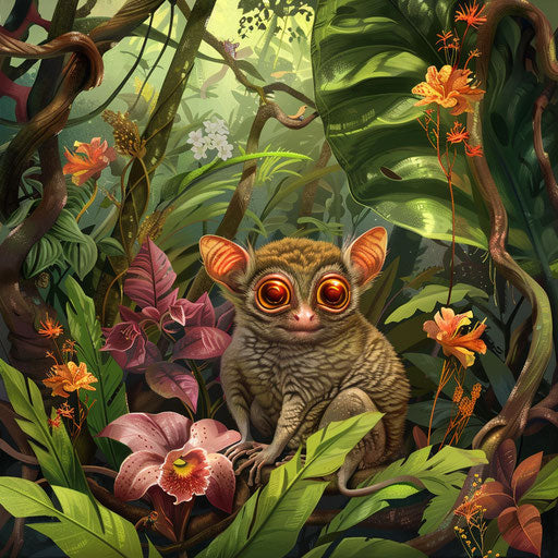 A tarsier exploring the forest floor