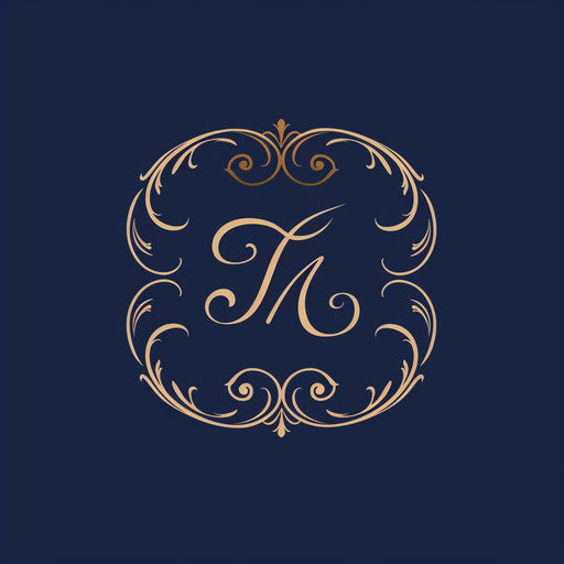 Classic monogram clothing logo on navy blue background