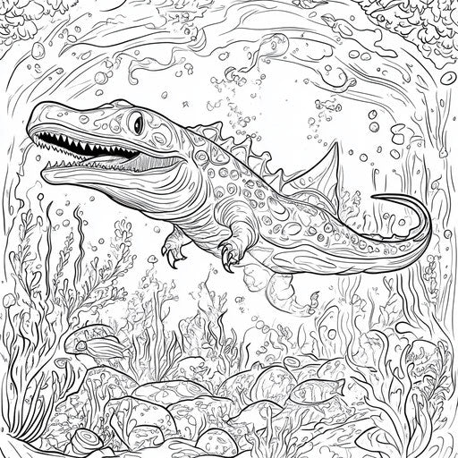 Creative Play: Mosasaurus Coloring Page Fun