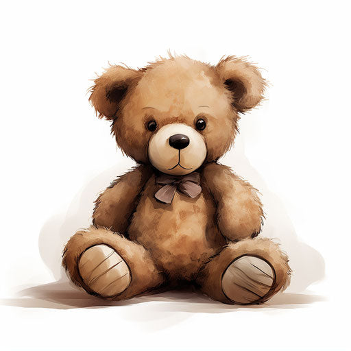Teddy bear in the style of Chiaroscuro Art