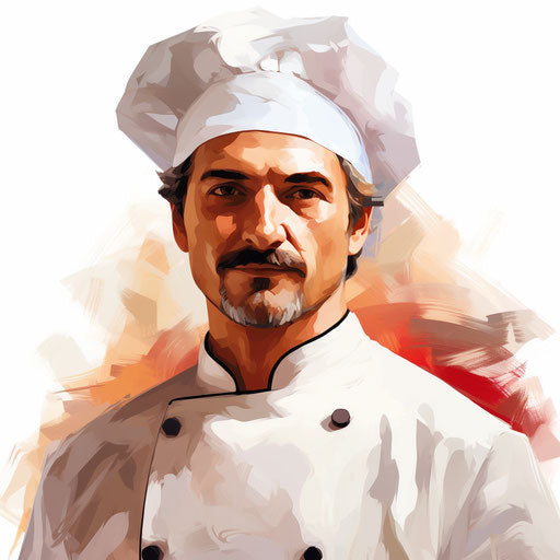 Chef clipart in the style of Oil painting