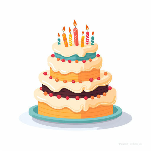 Minimalist birthday cake clipart