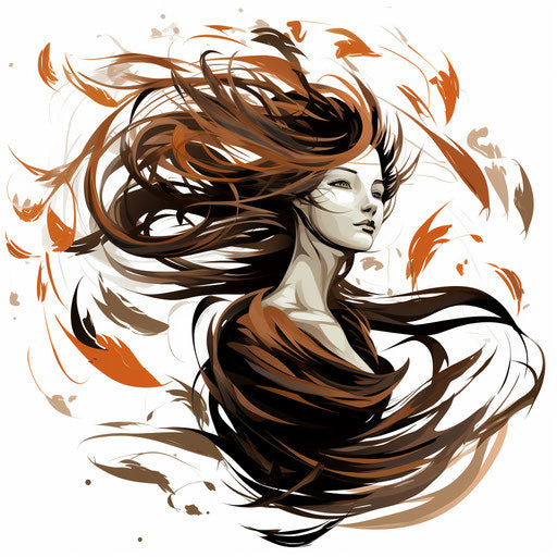 Wind illustration in the style of Chiaroscuro Art, on white background