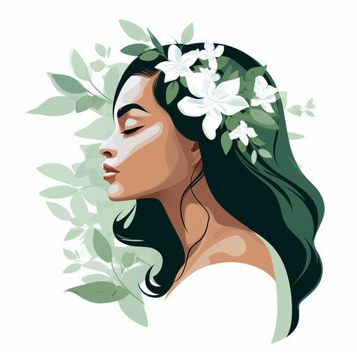 Minimalist jasmine illustration, on white background