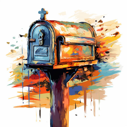 Mailbox illustration in the style of Impressionistic Art