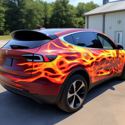 flame decal for Tesla Model Y