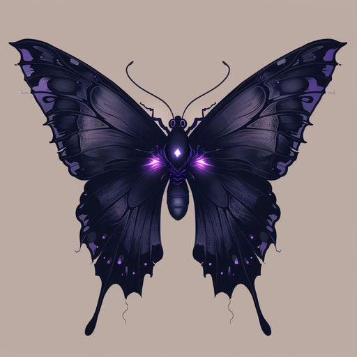 Shadowy and eerie butterfly in clipart style
