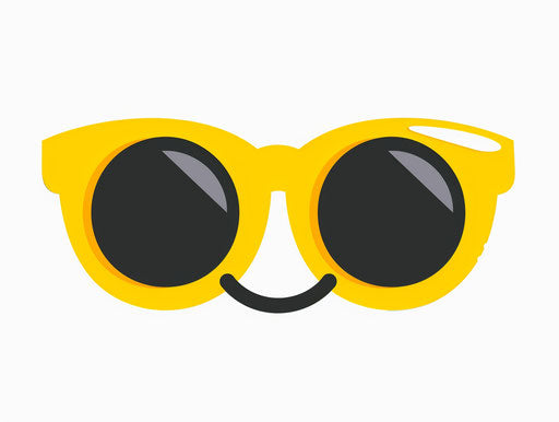 Black sunglasses icon with joyful emotional gestures