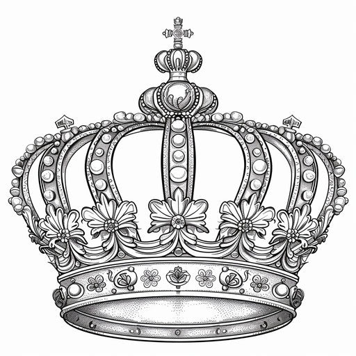 Ornate crown with Victorian-inspired designs and fine details