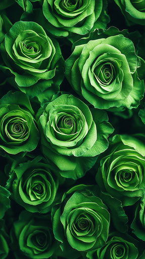 Vibrant green roses up close for mobile wallpaper